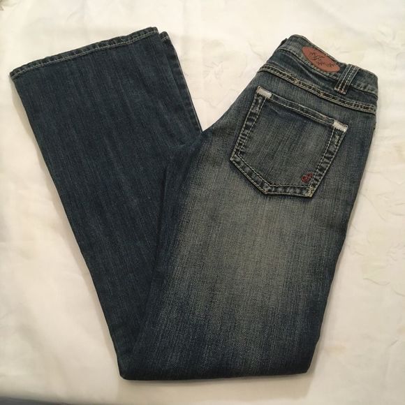 NWT Infusion Distressed Dark Denim Blue Jeans - Picture 3 of 4